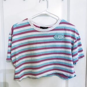 Cropped striped tee